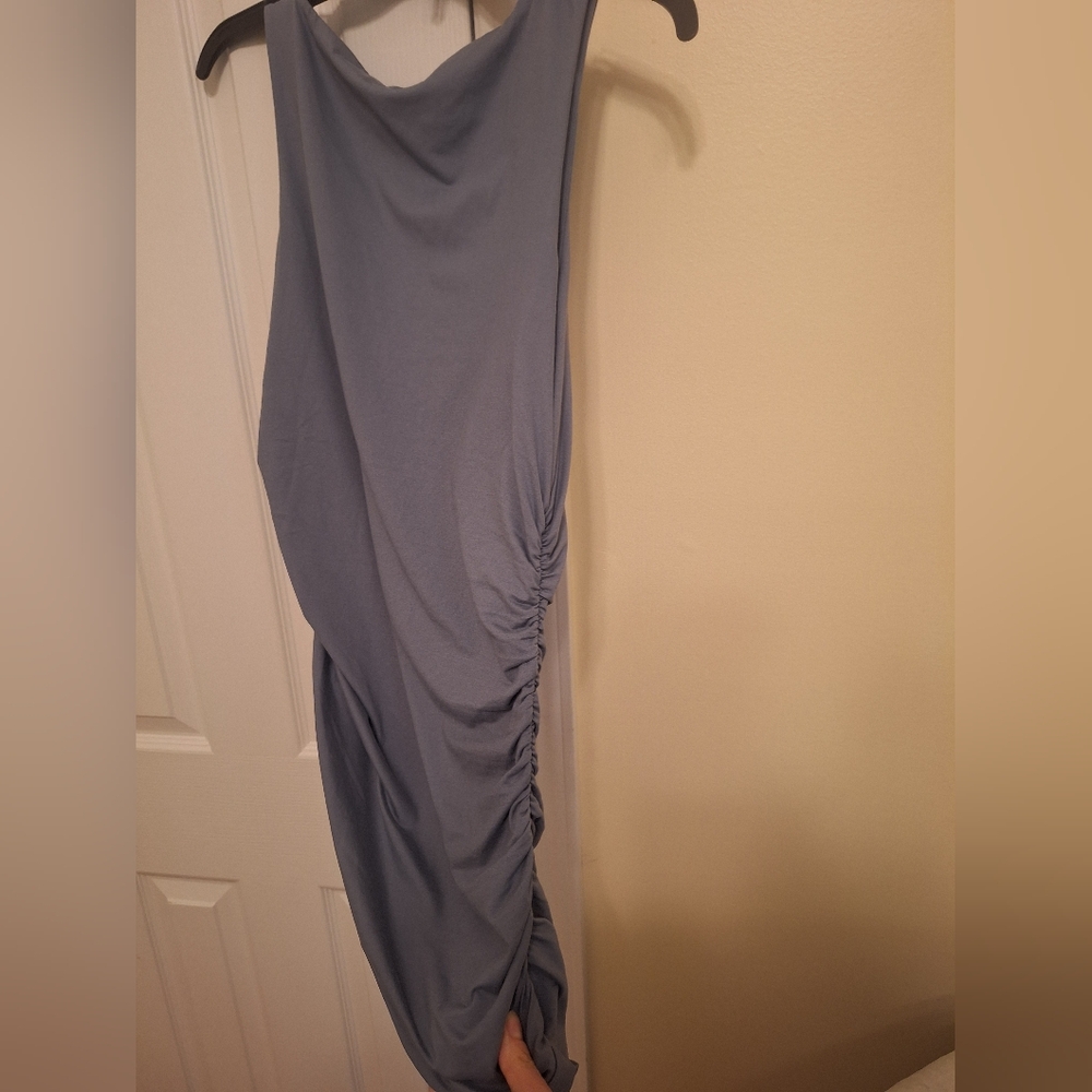 Girlfriend Collective Women’s Sleeveless Ruched Tank Top - Light Blue - Picture 2 of 3